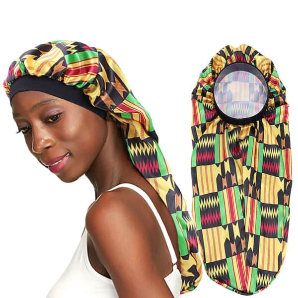 Bonnet de nuit long en satin pour femmes