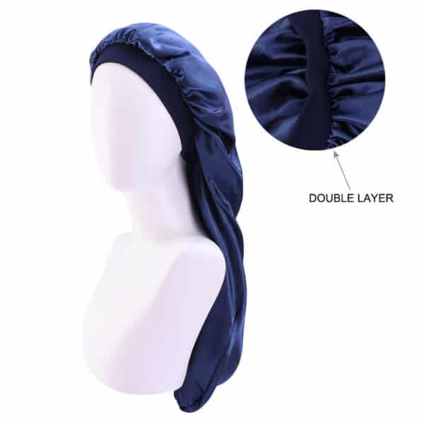 Bonnets de nuit en satin solides double couches pour femmes – Image 5