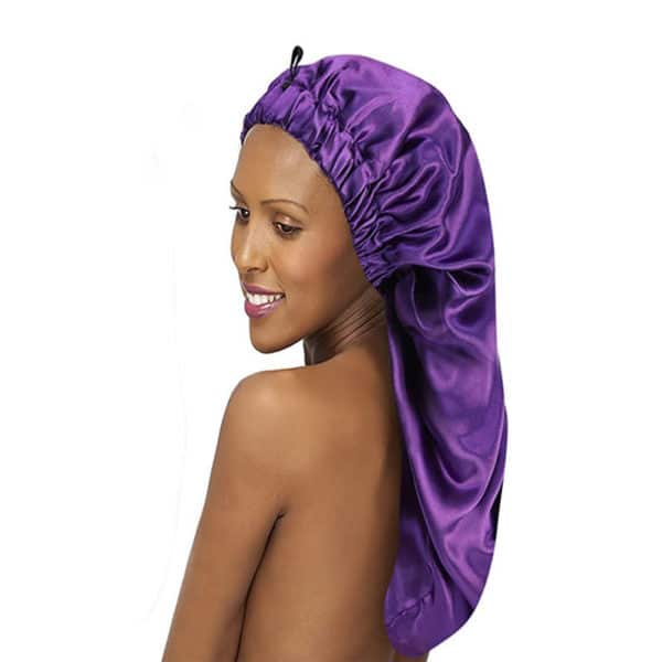 Bonnet de nuit élastique. Bonnet de soins de cheveux long pour femmes – Image 2