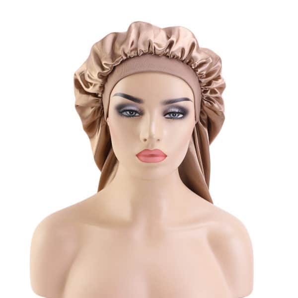 Bonnets de nuit en satin solides double couches pour femmes – Image 7