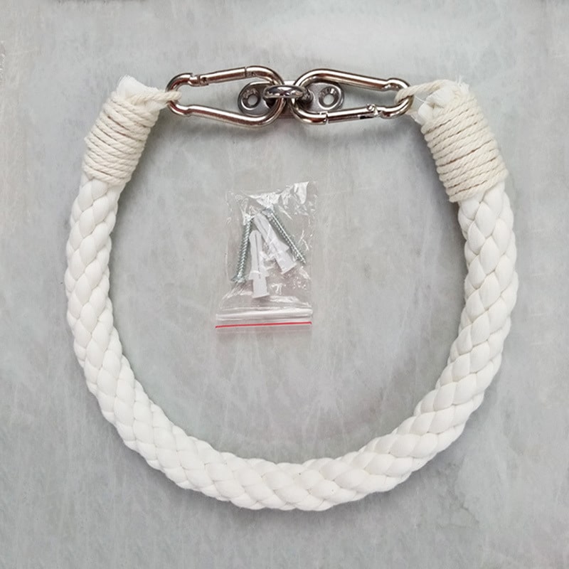 Porte-rouleau créatif en corde de chanvre. Stockage de papier toilette perforé – Image 3