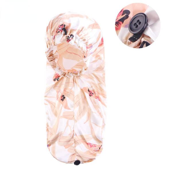 Bonnet de nuit à boucle élastique. Bonnet de soins de cheveux à long cylindre – Image 9
