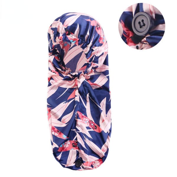 Bonnet de nuit à boucle élastique. Bonnet de soins de cheveux à long cylindre – Image 6