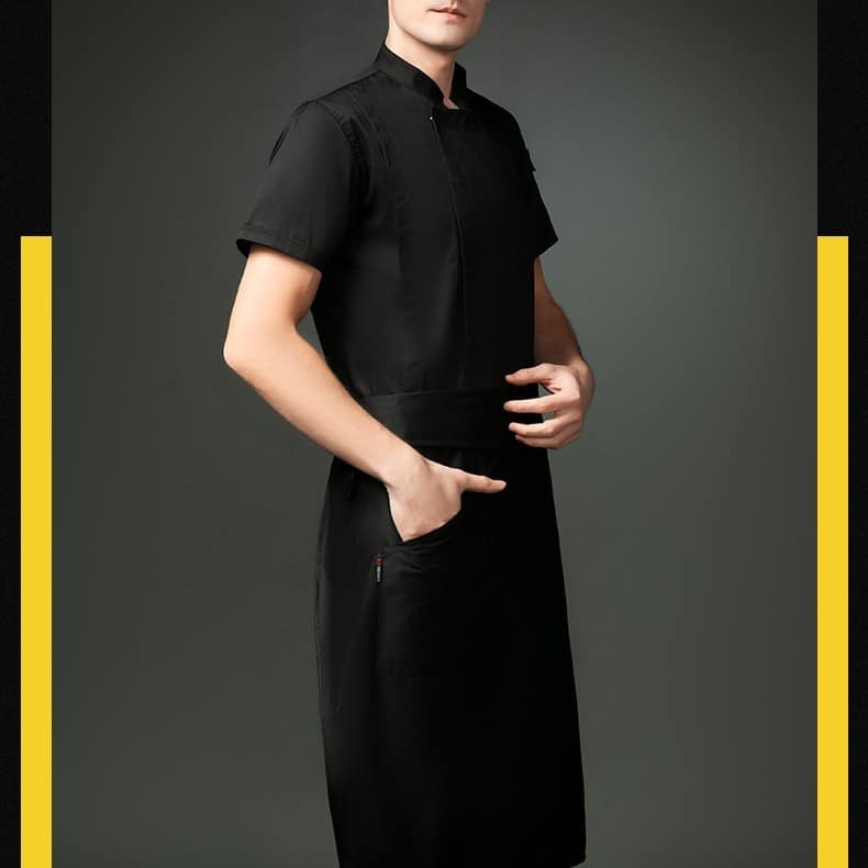 Veste de restaurant-pizzeria et cafétéria à manches courtes. Veste de cuisine pour hommes et femmes – Image 3
