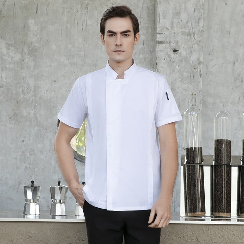 Veste de restaurant-pizzeria et cafétéria à manches courtes. Veste de cuisine pour hommes et femmes – Image 4