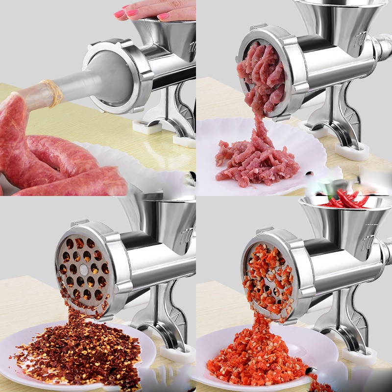 Hachoir à viande manuel. Machine à saucisse domestique pour broyer la viande et les aliments – Image 2