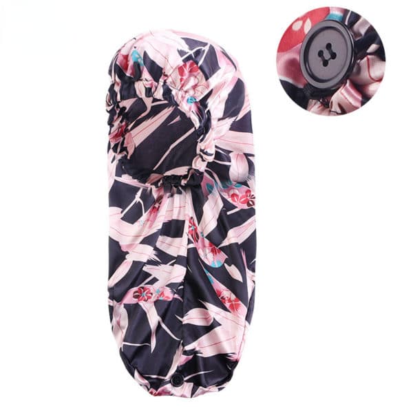 Bonnet de nuit à boucle élastique. Bonnet de soins de cheveux à long cylindre – Image 8