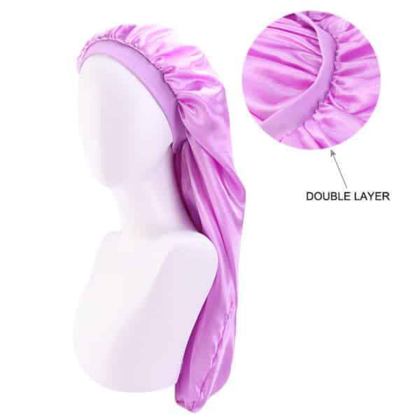 Bonnets de nuit en satin solides double couches pour femmes – Image 10