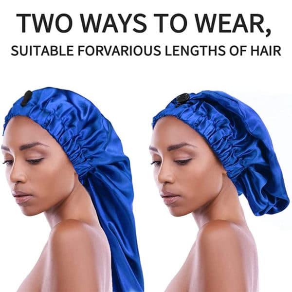 Bonnet de nuit élastique. Bonnet de soins de cheveux long pour femmes – Image 9