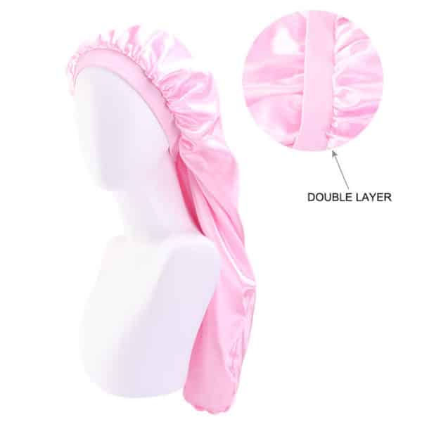 Bonnets de nuit en satin solides double couches pour femmes – Image 8