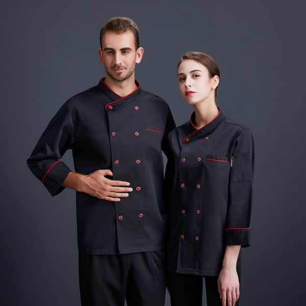 Veste de restaurant-pizzeria et cafétéria à manches longues. Veste de cuisine pour hommes et femmes