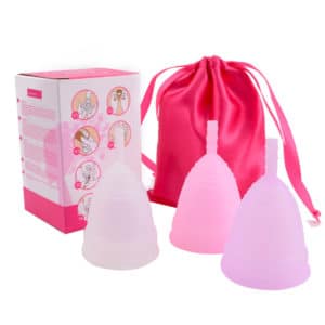 2 pièces. Coupe menstruelle. Emballage de boîte de couleur étanche en silicone