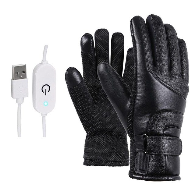 2 pièces. Gants chauffants électriques en cuir pour écran tactile pour hommes et femmes – Image 2