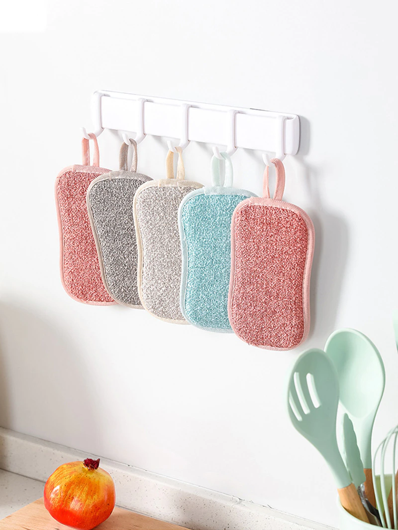 20 pièces. Eponges de cuisine à récurer double faces efficaces. Éponges magiques en microfibres. Brosses à vaisselle domestique – Image 13