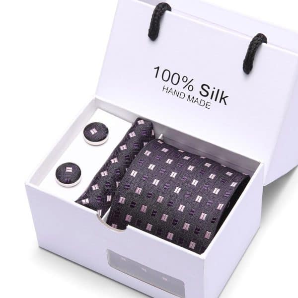 4 pièces. Ensemble de cravate pour hommes. Coffret cadeau – Image 10