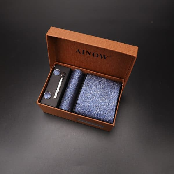 5 pièces. Ensemble de cravate d'hommes d'affaires et de mariage pour hommes. Coffret cadeau – Image 2