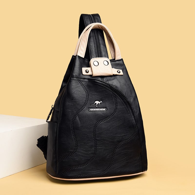 Sac à dos en cuir de grande capacité pour femmes – Image 6