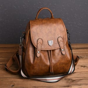 Sac à dos en cuir souple décontracté de couleur fait à la main rétro pour femmes