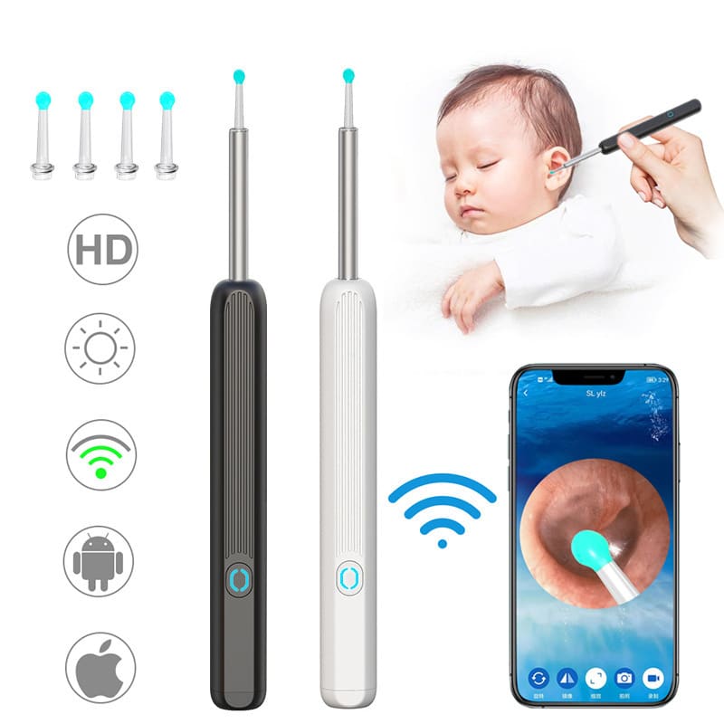 Nettoyeur d'oreille NE3. Otoscope. Outil d'élimination de cérumen avec caméra LED. Kit de nettoyage d'oreilles sans fil. Endoscope d'oreilles pour I-phone – Image 7