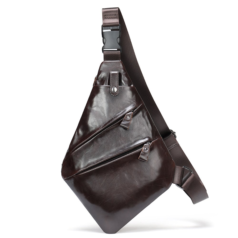 Nouveau sac de poitrine en cuir multifonctionnel – Image 8