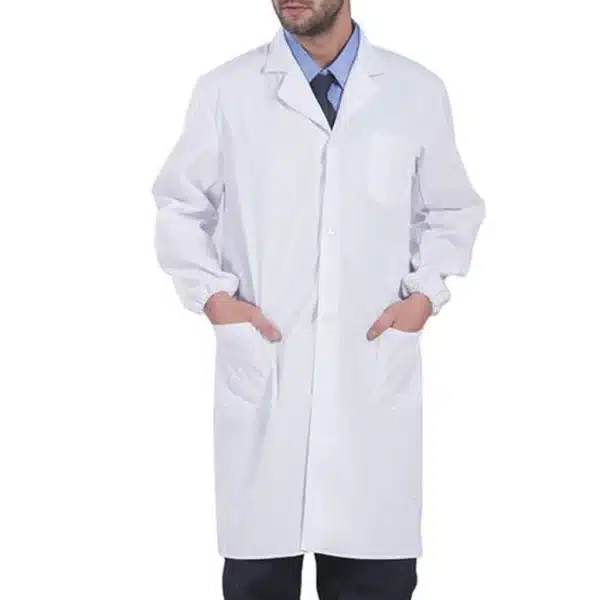 Blouse blanche à manches longues en coton pour hommes et femmes – Image 2
