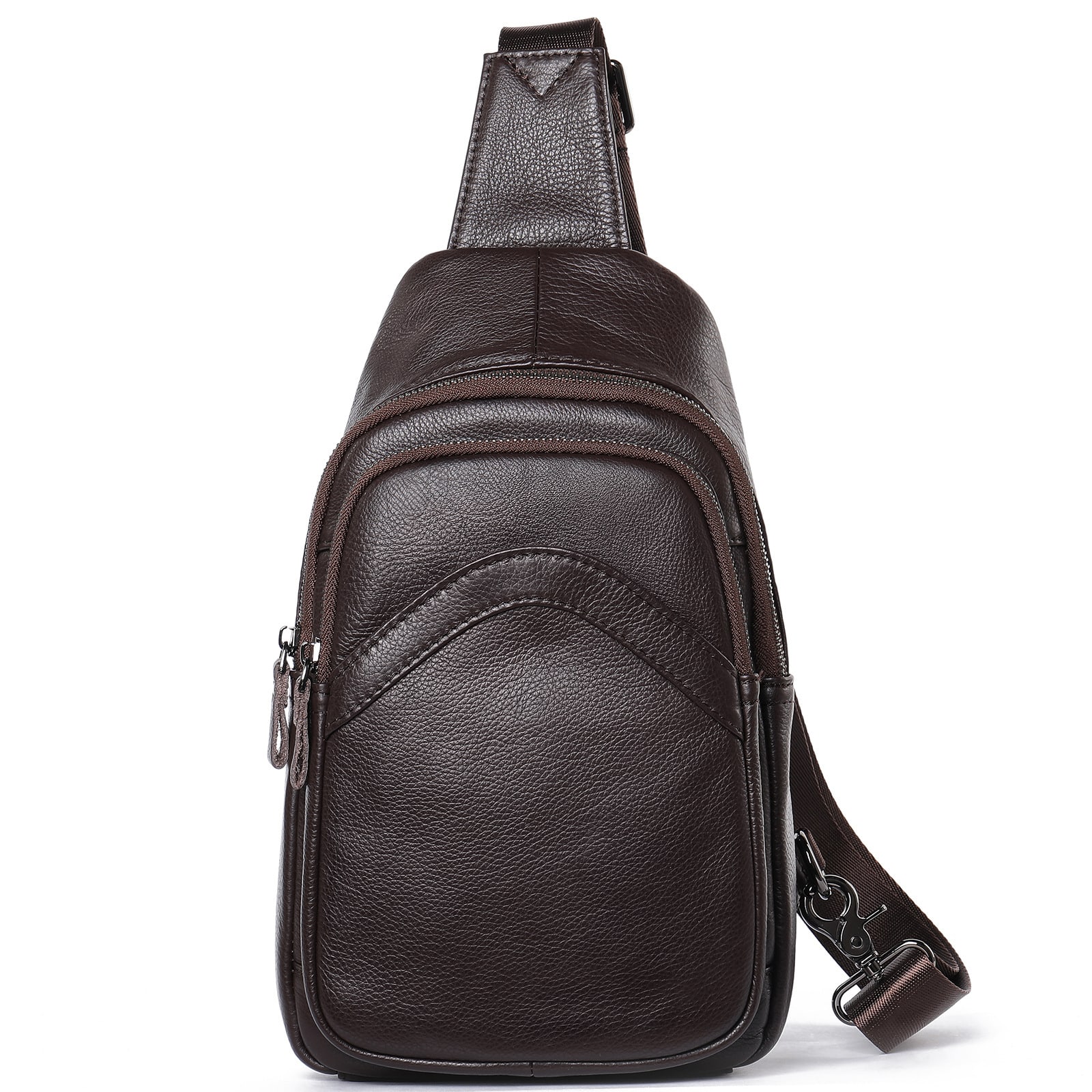 Sac de poitrine en cuir. Sac messager. Sac à bandoulière pour hommes – Image 3