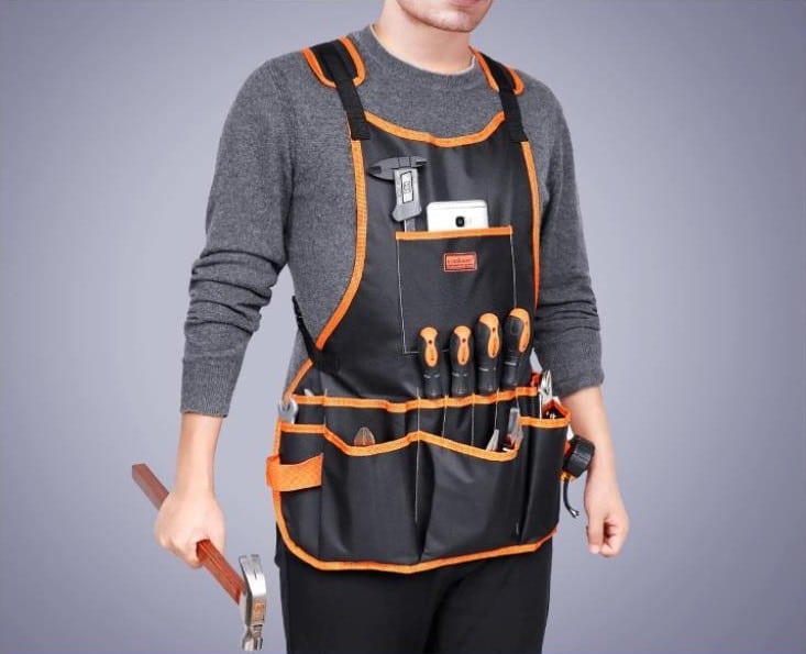 Tablier de travail solide en tissu oxford pour hommes et femmes – Image 2