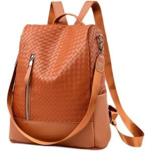 Sac à dos tisseé en cuir pour femmes