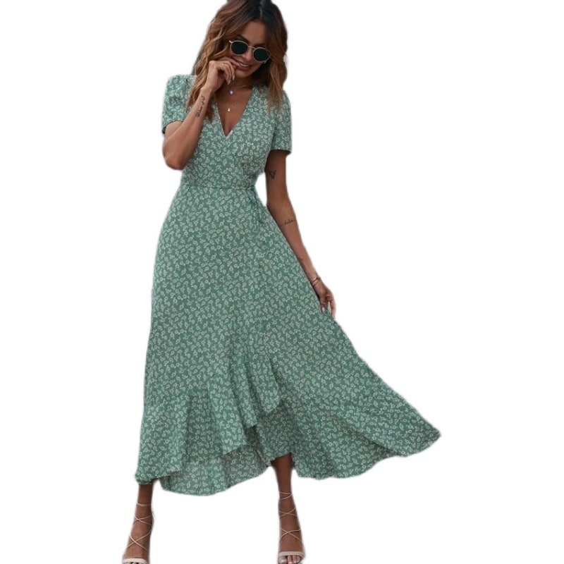 Robe florale à manches courtes pour femmes – Image 4