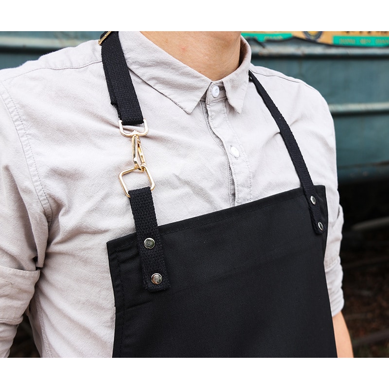 Tablier de cuisine en toile pour hommes et femmes. Tablier de restaurant – Image 4