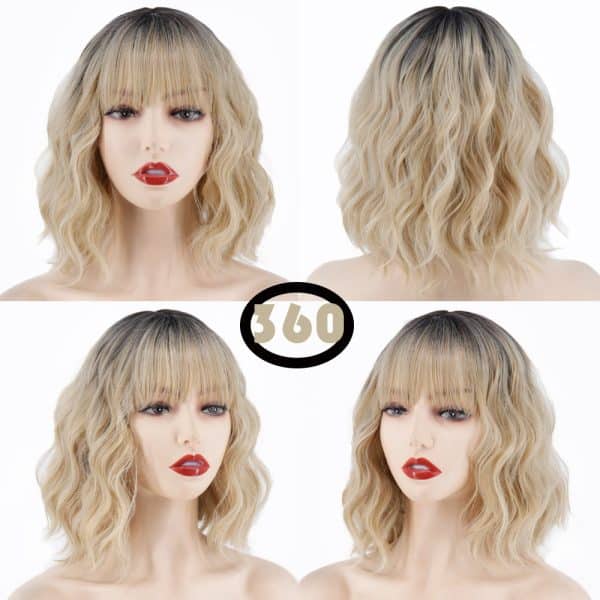 Perruque cheveux blonds courts bouclés pour femmes – Image 4