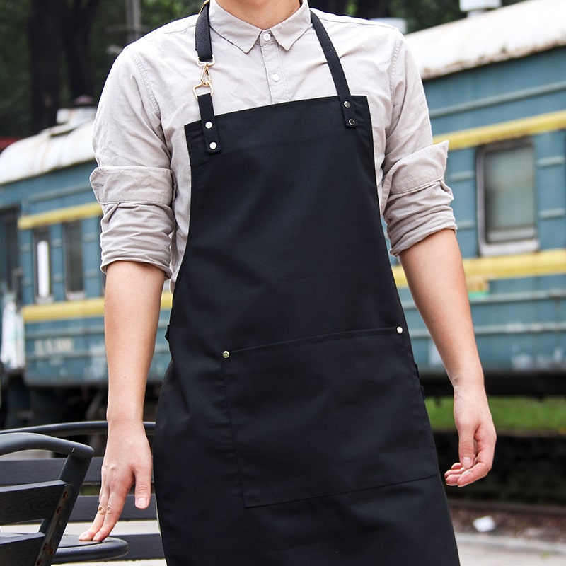 Tablier de cuisine en toile pour hommes et femmes. Tablier de restaurant – Image 3