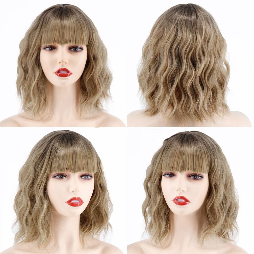 Perruque cheveux blonds courts bouclés pour femmes – Image 3