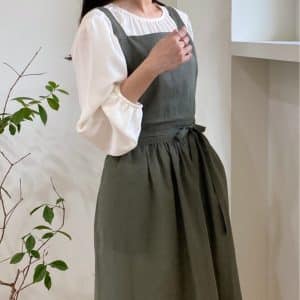 Tablier de cuisine en coton antisalissure pour femmes