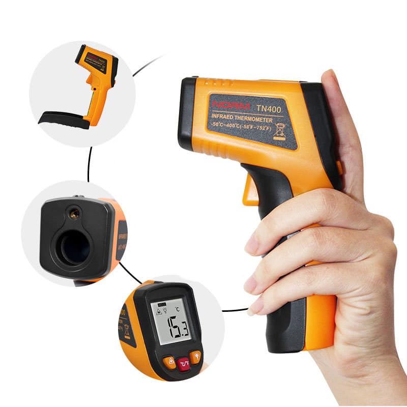 Thermomètre électronique infrarouge portatif avec écran LCD. Objet de surface industrielle – Image 2