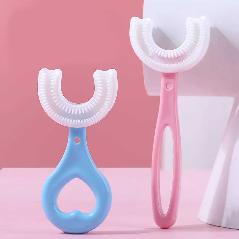 Brosse à dents en silicone souple en forme de U pour enfants – Image 3