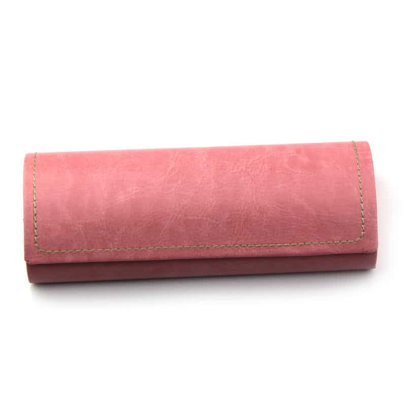 Étui à lunettes pliant en cuir à bascule fait main – Image 2