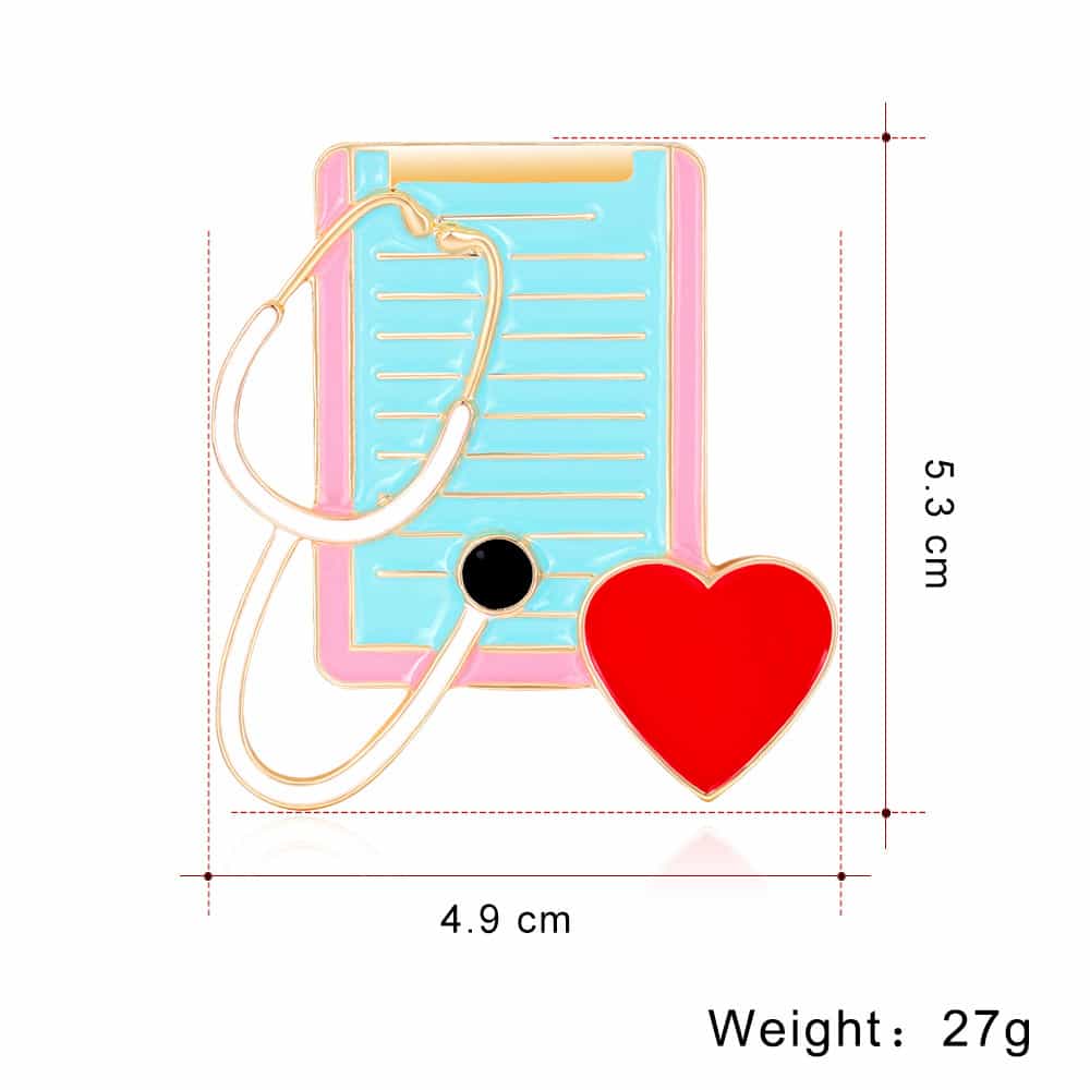 Broche dégoulinante. Stéthoscope coeur de pêche – Image 2