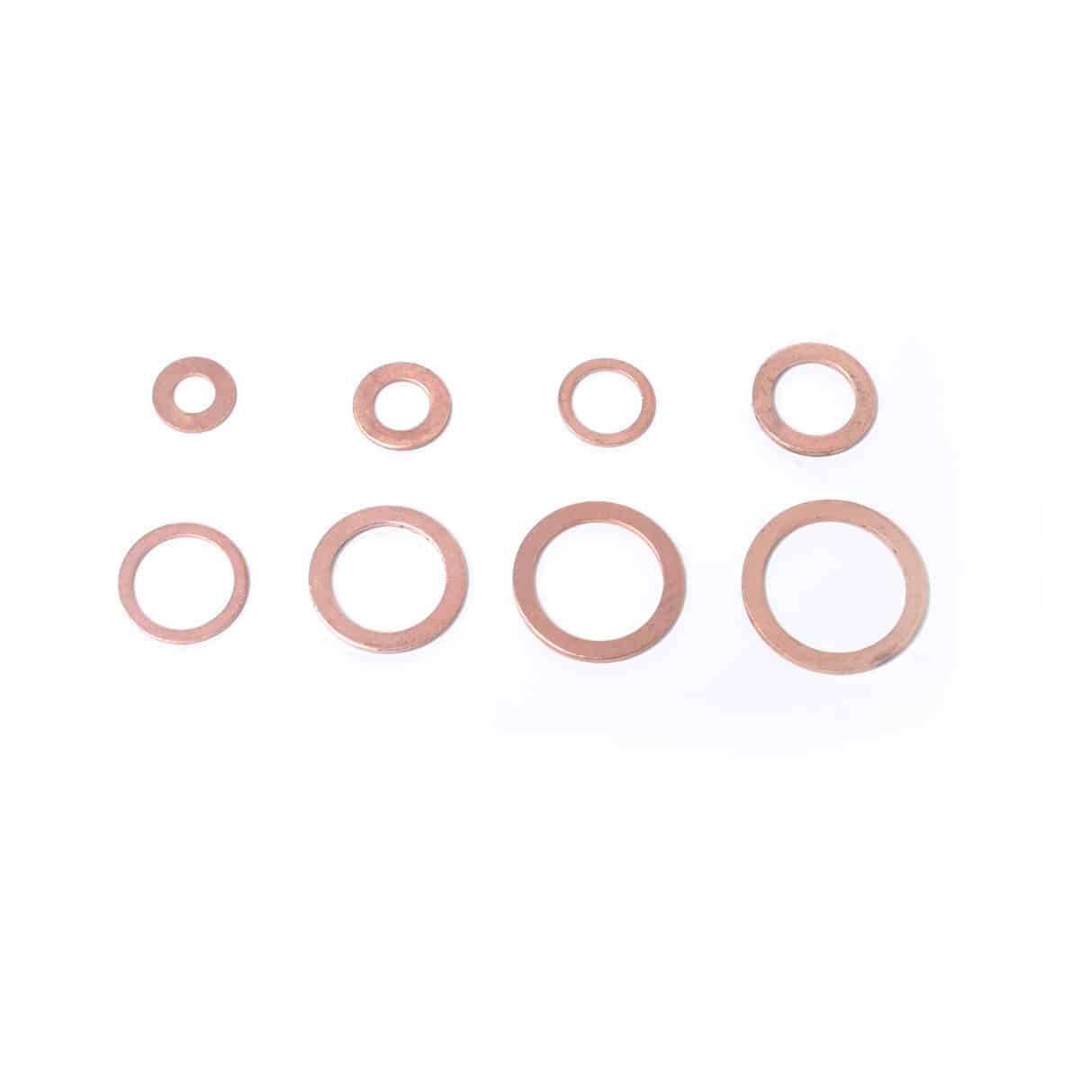 120 pièces. Boîte de joints en cuivre, joint d'huile de recuit. Ensemble de joints en cuivre – Image 4