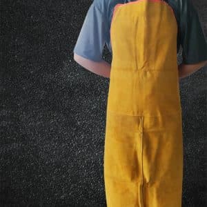 Tablier spécial de soudage électrique à trois sorts en peau de vache dorée pour hommes et femmes