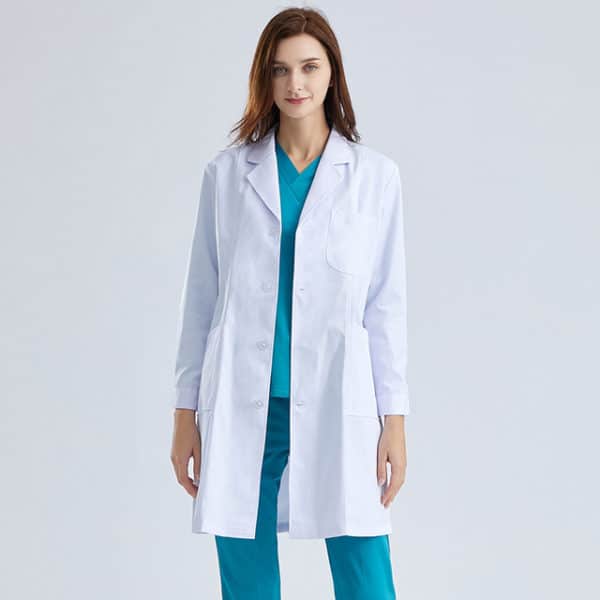 Blouse blanche à manches longues en coton pour femmes et hommes