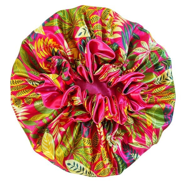 Bonnet de nuit en satin à double couches élastiques imprimé à la mode pour femmes – Image 10