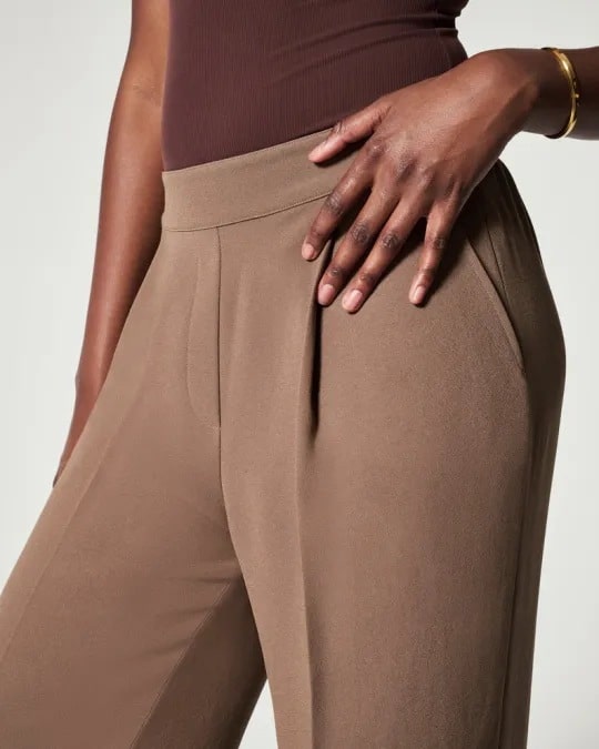 Pantalon micro évasé simple décontracté large pour femmes – Image 4