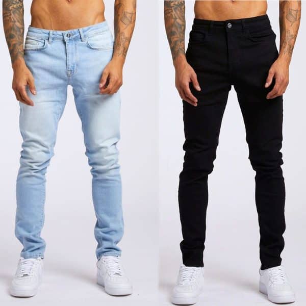Jeans taille haute coupe slim pour hommes