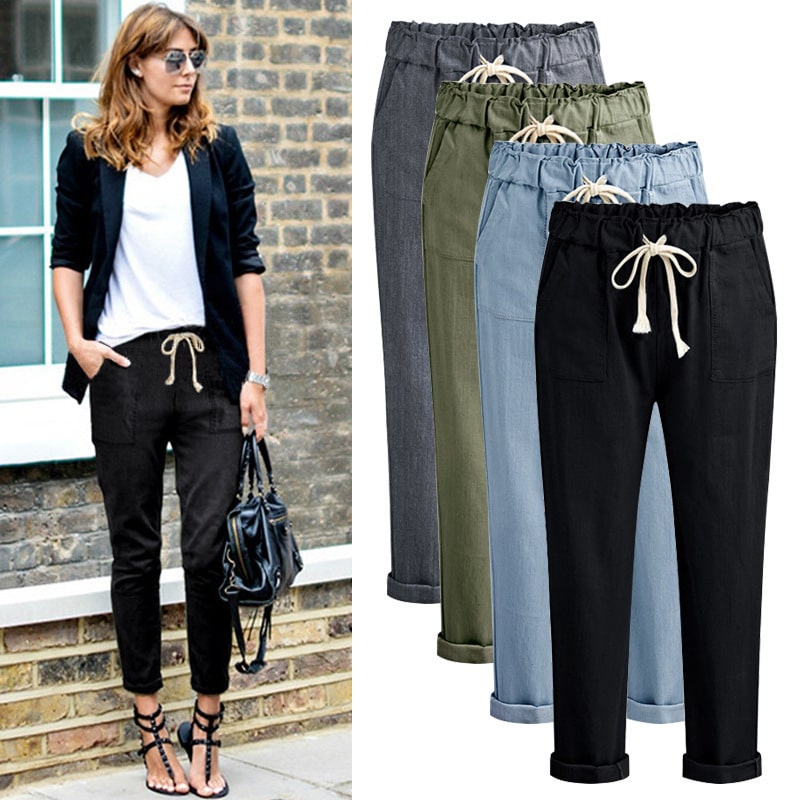 Pantalon ample à neuf points pour femmes