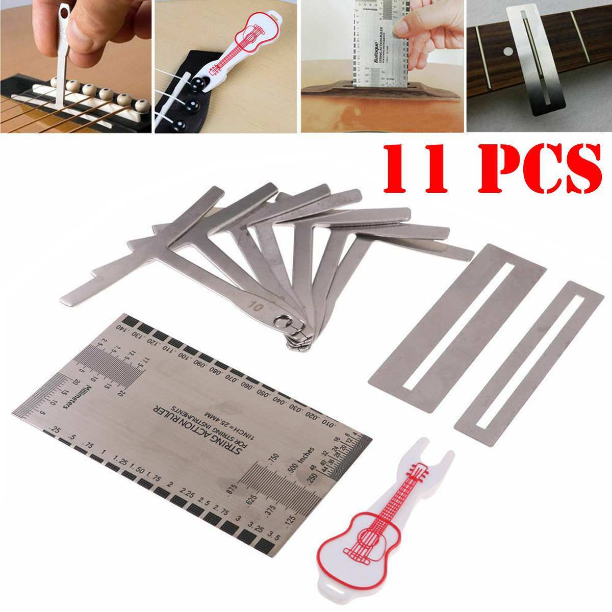 11 pièces. Outil de réparation de guitare 4 en 1 – Image 7