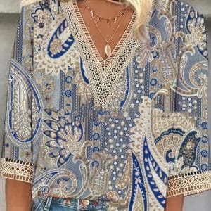 Chemise élégante de style ethnique pour femmes