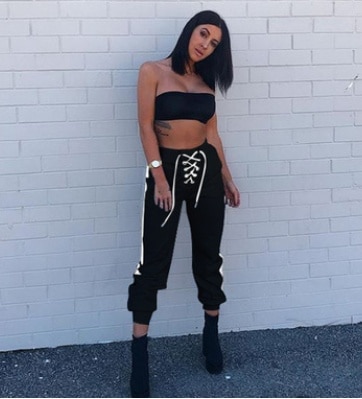 Pantalon taille haute en corde croisée pour femmes – Image 3