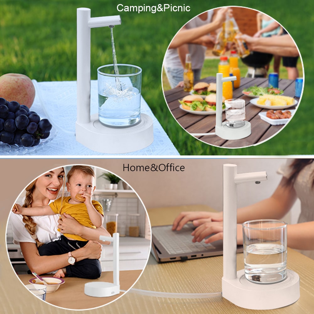 Distributeur de bureau. Pompe à eau électrique. Distributeur automatique de pompe à bouteille d'eau. Distributeur de pompe à eau rechargeable – Image 3