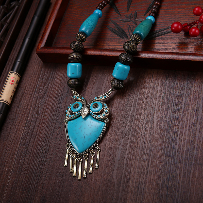 Collier de perles en bois de style ethnique – Image 4